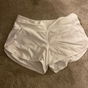 Lululemon shorts, sped up, 4 in, white, size 8 tall